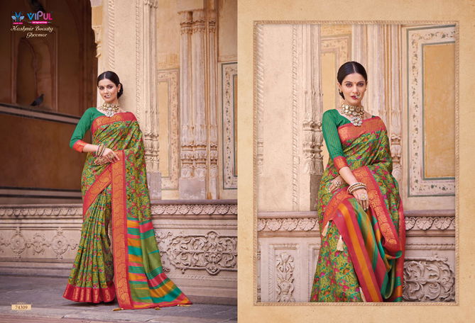 Kashmiri beuty By Vipul Designer Wedding Sarees Catalog